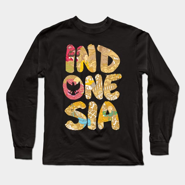 Indonesia Font Long Sleeve T-Shirt by ginanperdana